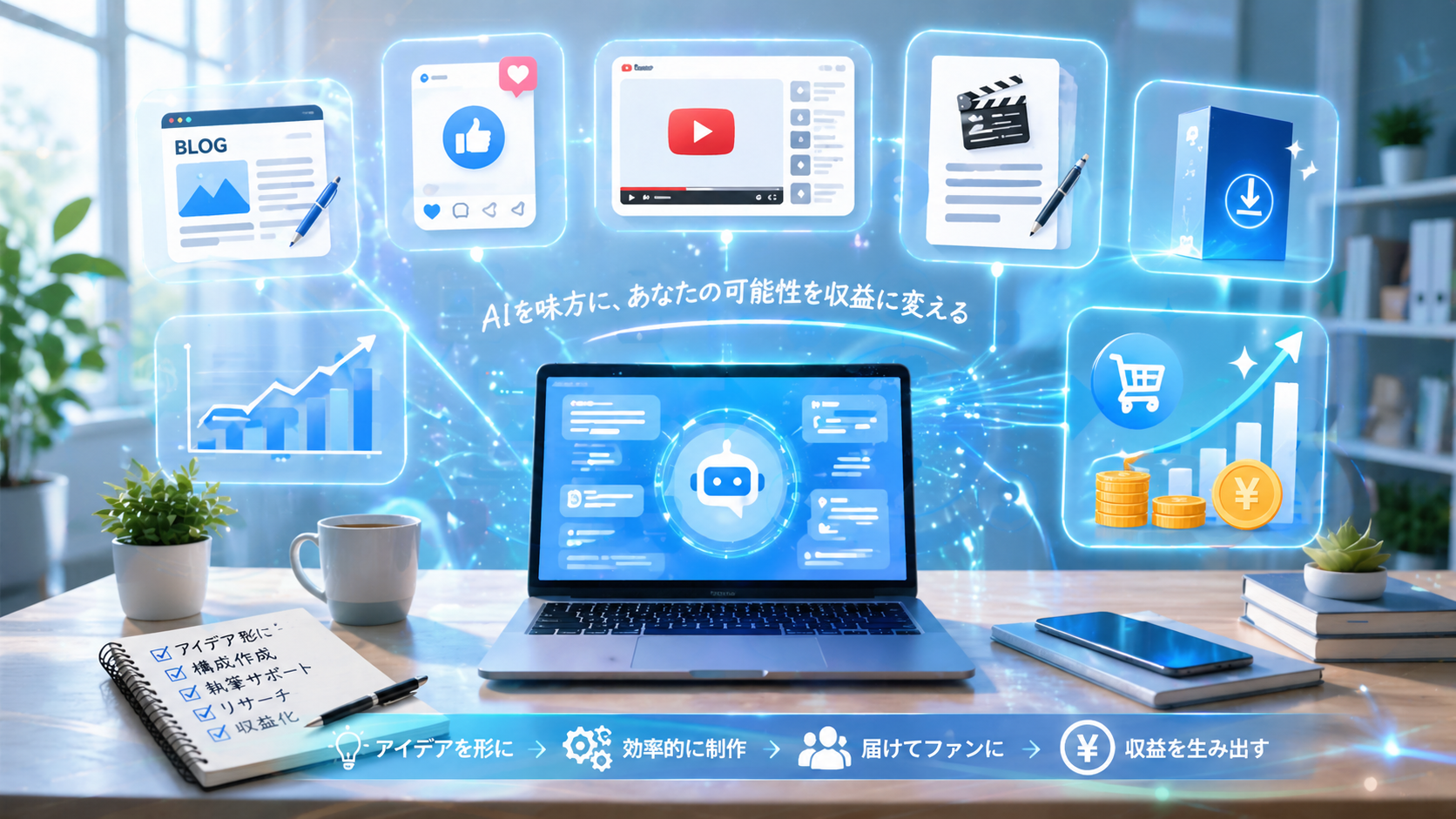 ChatGPTを活用して副業を始めるイメージ画像