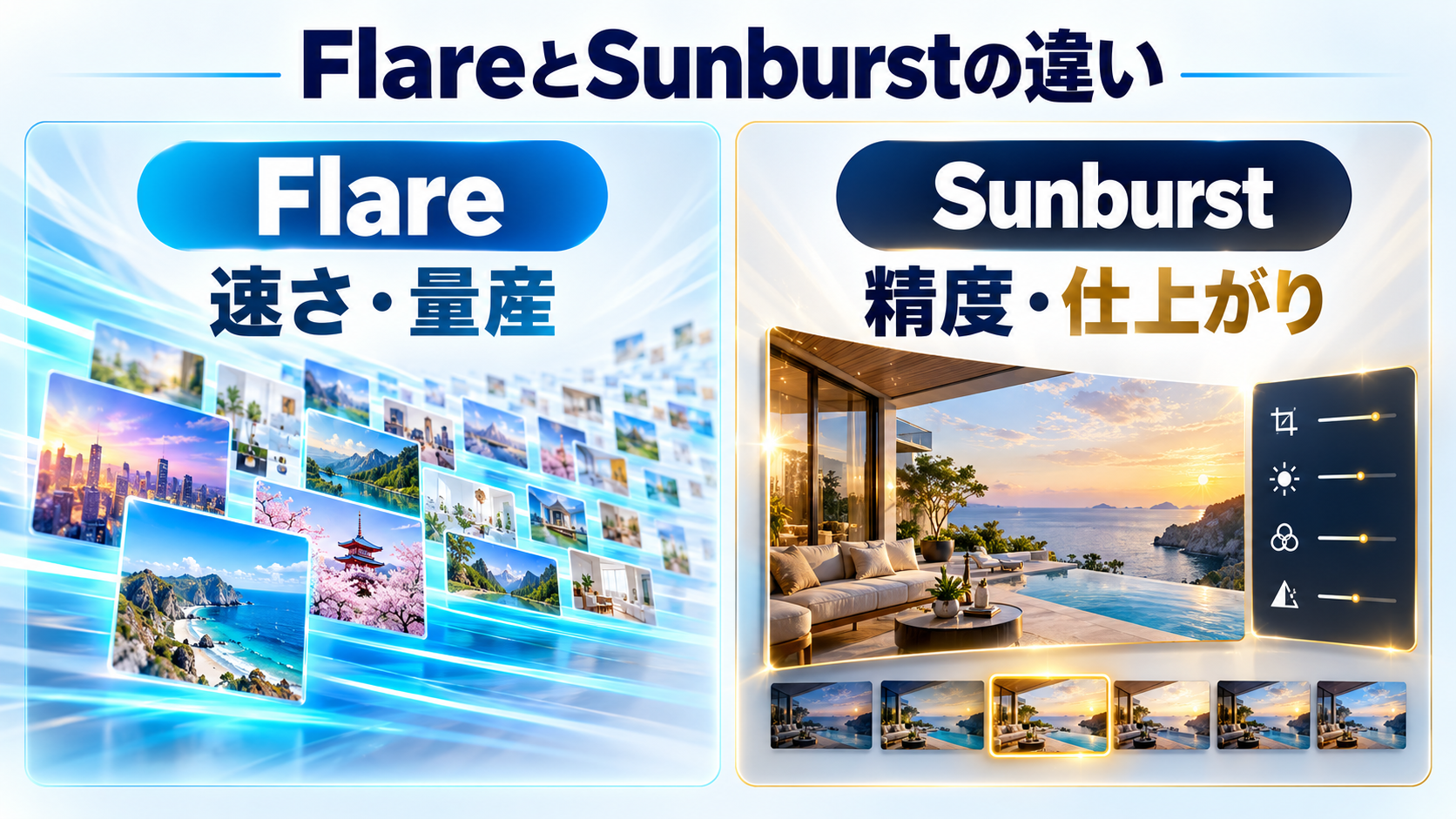 GPT Image 2.5 FlareとSunburstの用途比較