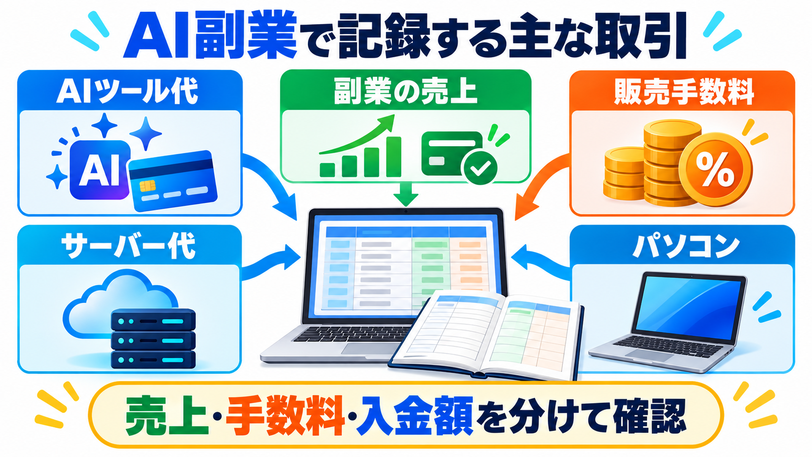 ChatGPT・パソコン・AI副業売上の仕訳例